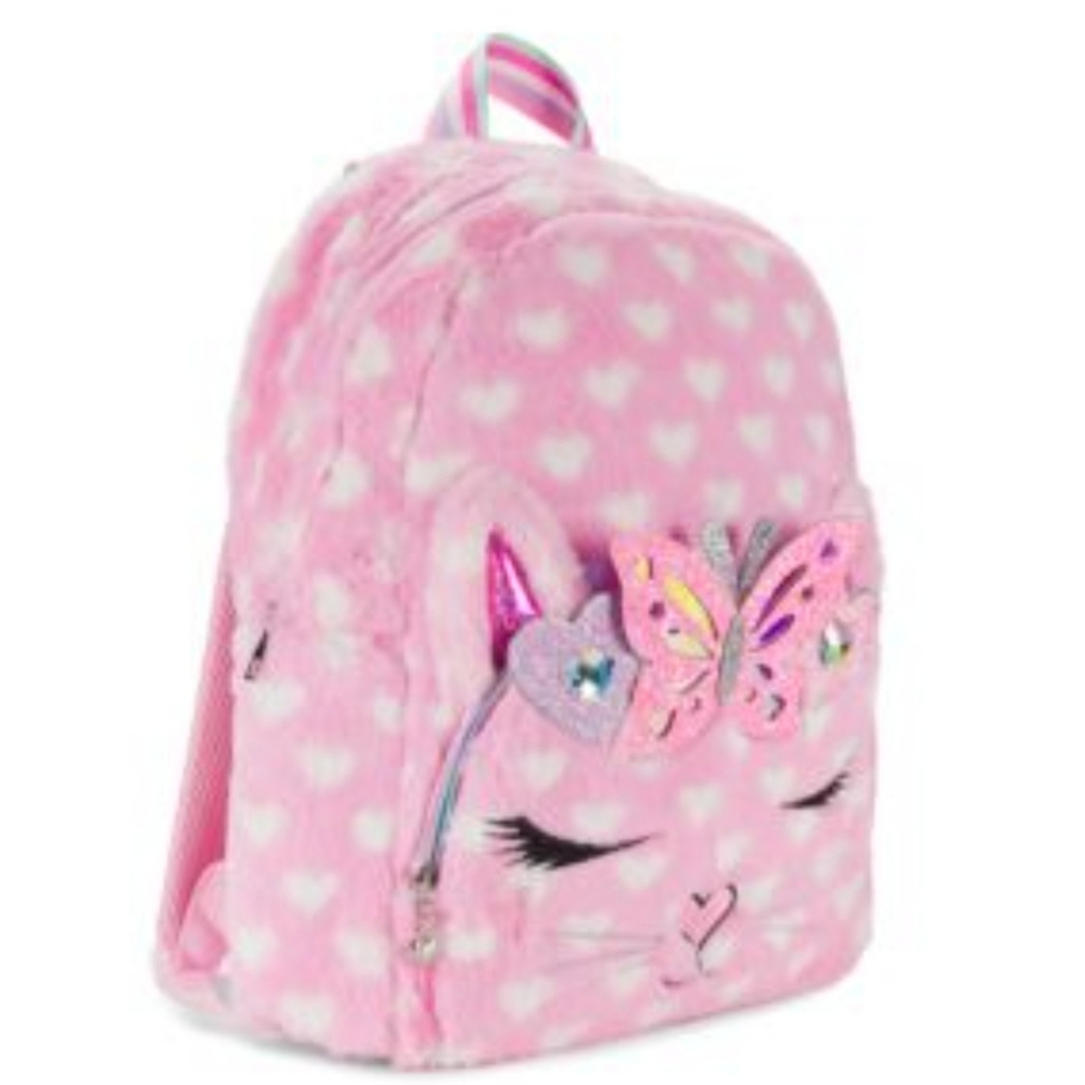 Miis Green OMG Accessories Bella Heart Faux FurPolka Bookbag/backpack